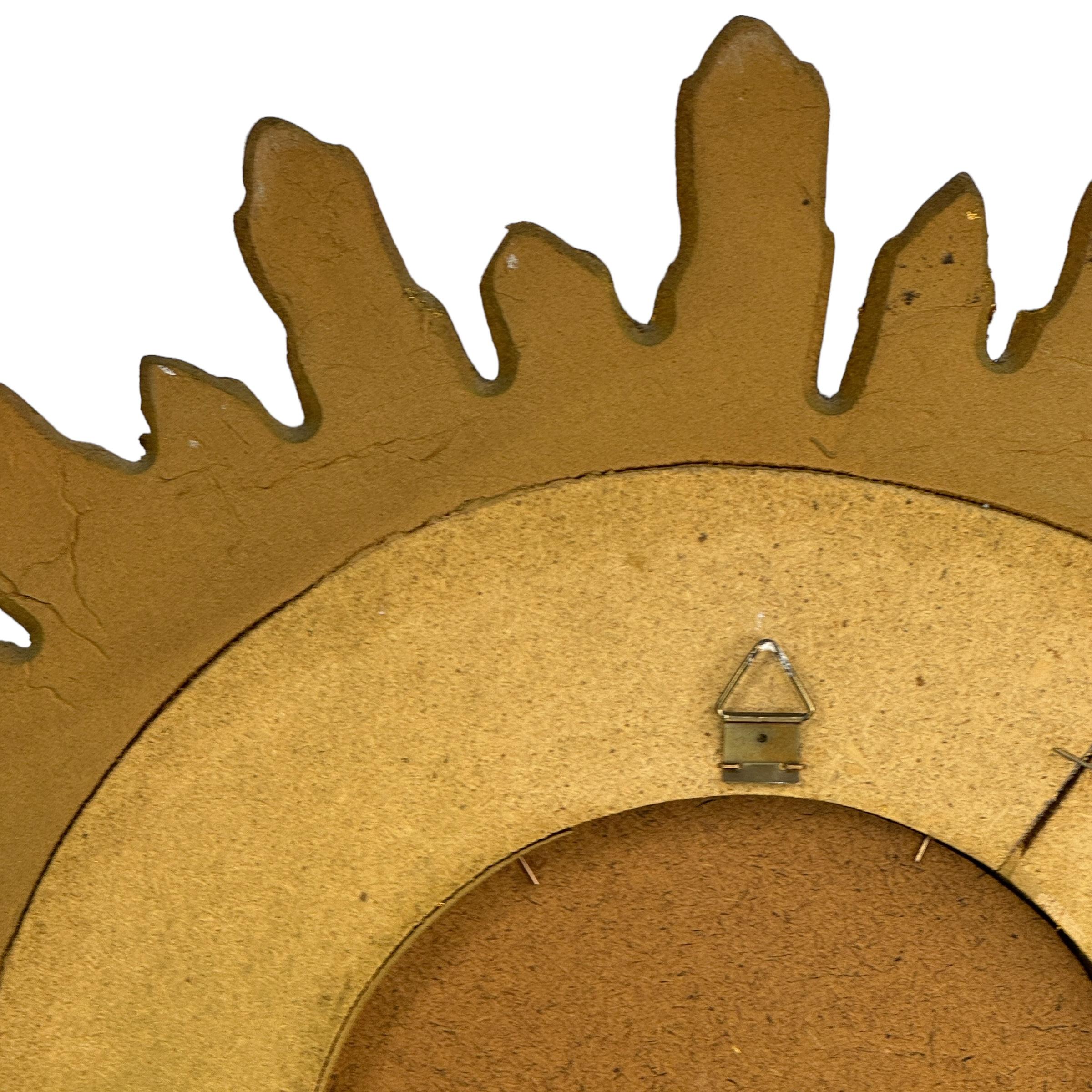 Schöne Starburst Sunburst vergoldetes Holz Spiegel Italien, circa 1950er Jahre 7