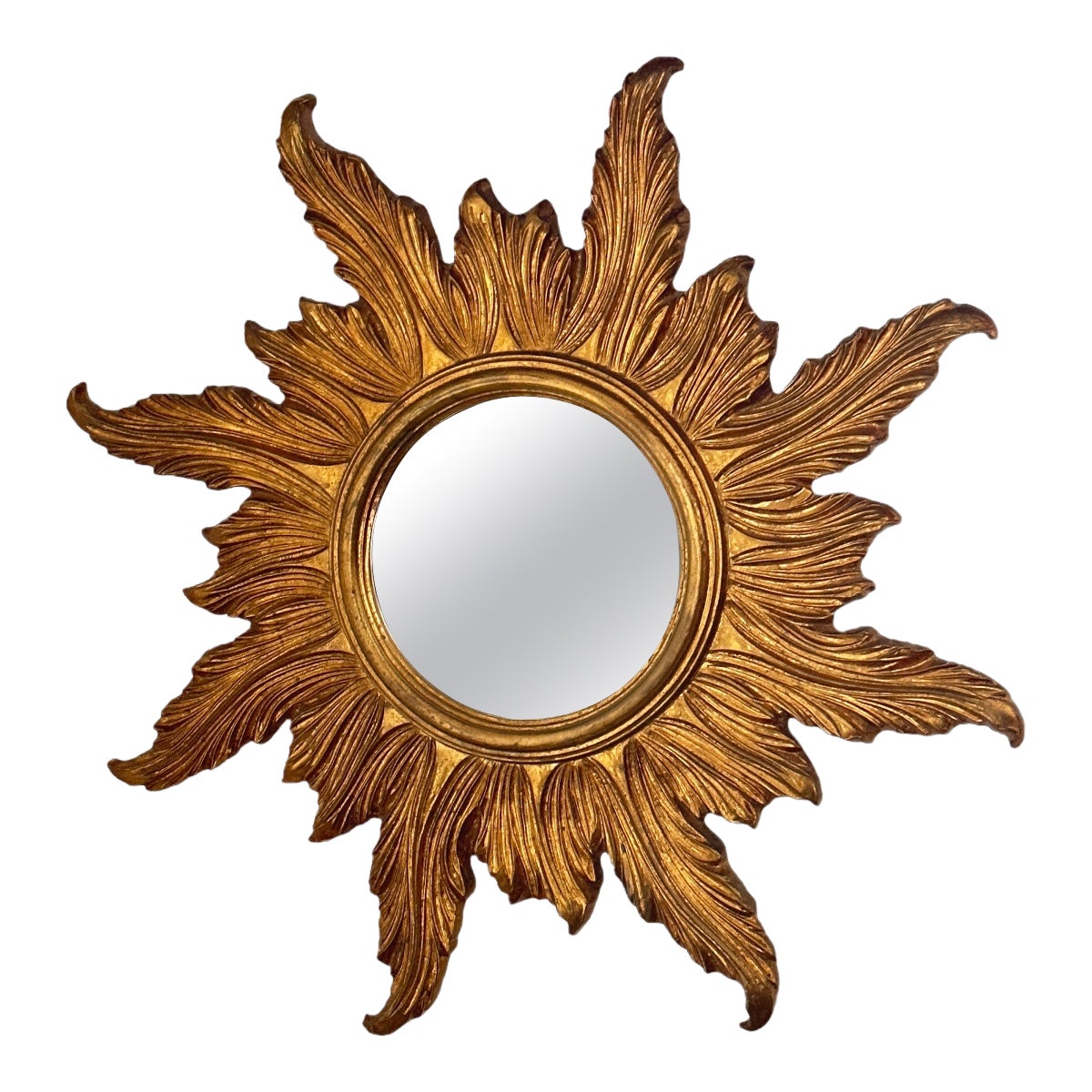 Beautiful Starburst Sunburst Mirror Gilded Composition & Wood, Austria, 1960s