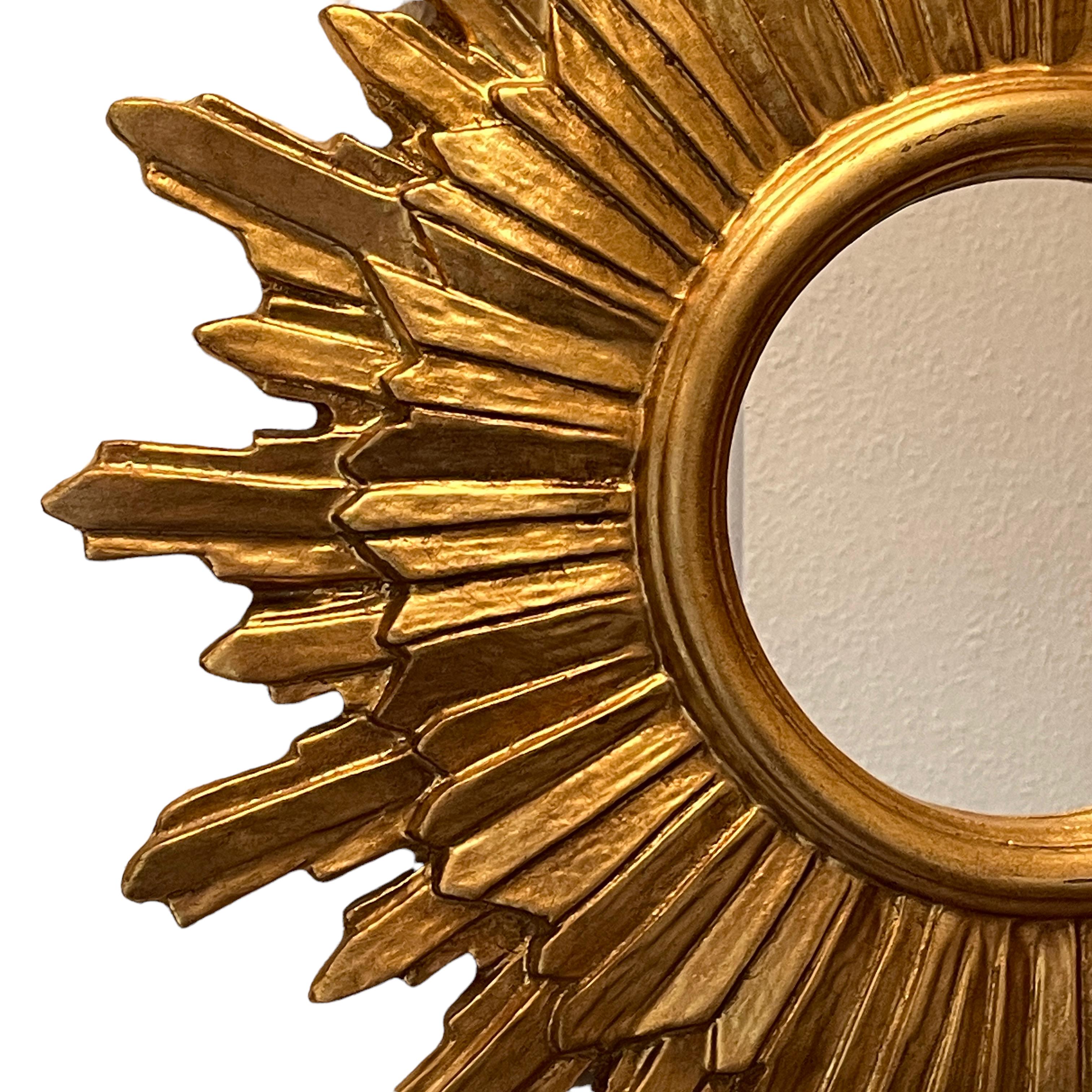 Beautiful Starburst Sunburst Mirror Gilded Composition & Wood, Germany, 1960s 1