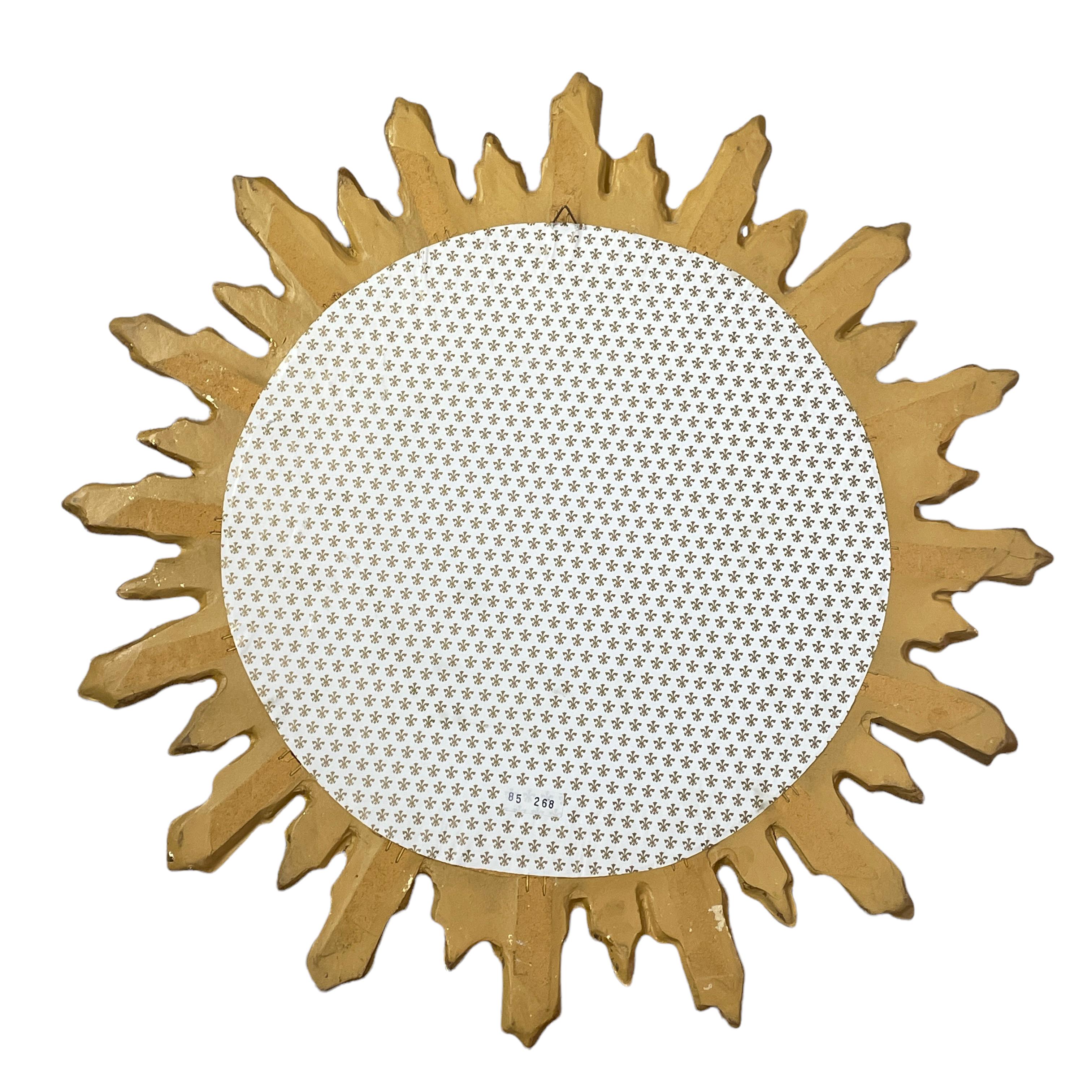 Beautiful Starburst Sunburst Mirror Gilded Composition & Wood, Germany, 1960s 2