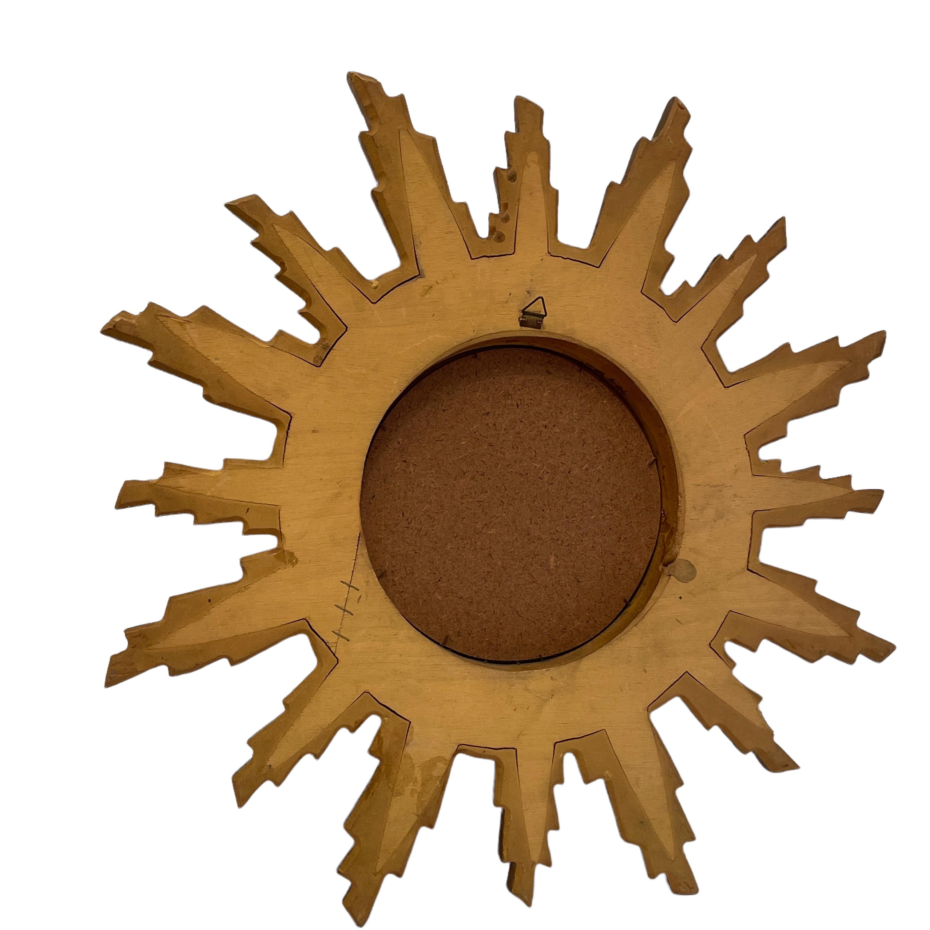 Beautiful Starburst Sunburst Mirror Gilded Composition & Wood, Italy, 1960s For Sale 1