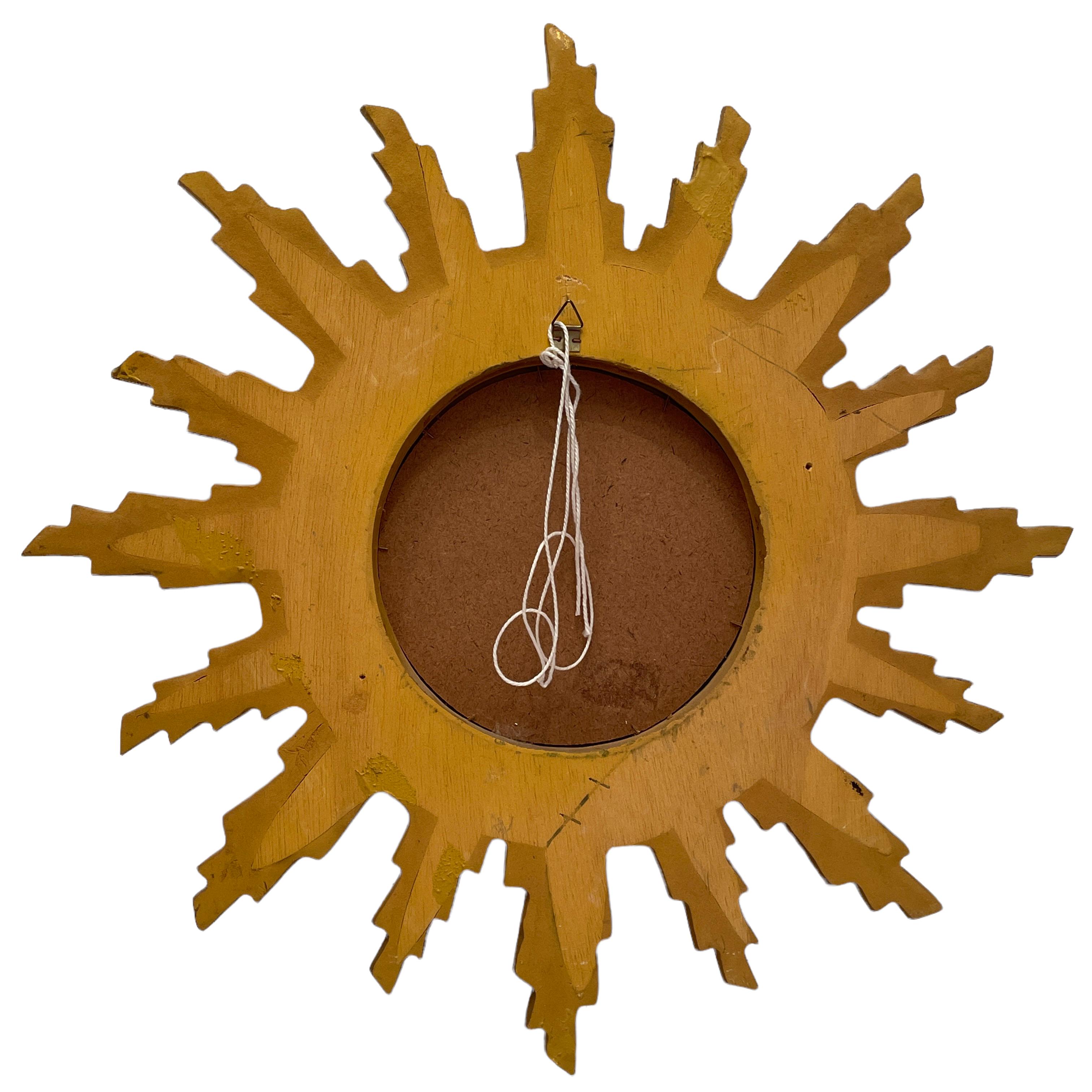 Schöner Starburst-Spiegel mit Sonnenschliff, vergoldete Komposition und Holz, Italien, 1960er Jahre im Angebot 2