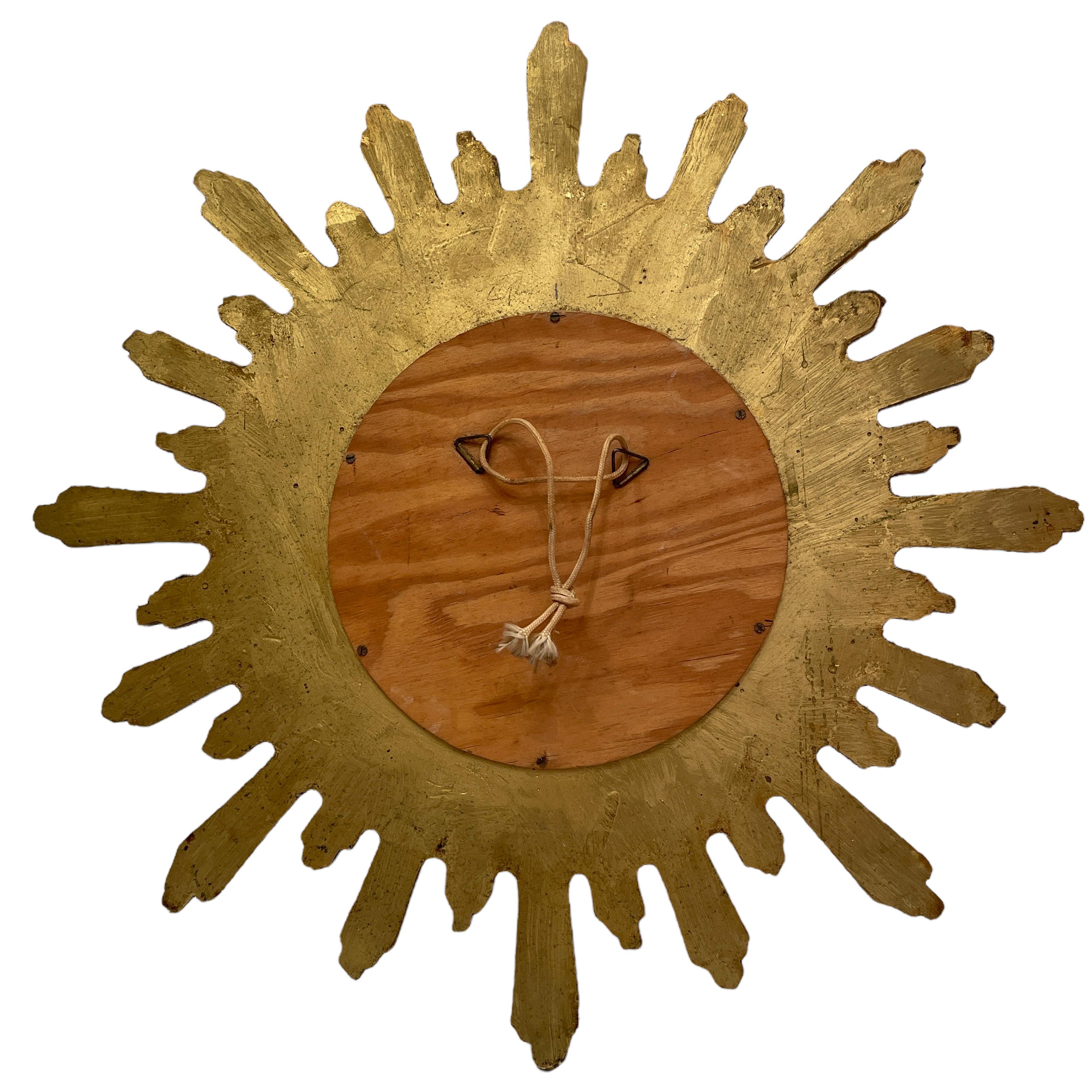 Beautiful Starburst Sunburst Mirror Gilded Resin, Belgium, circa 1960s 1