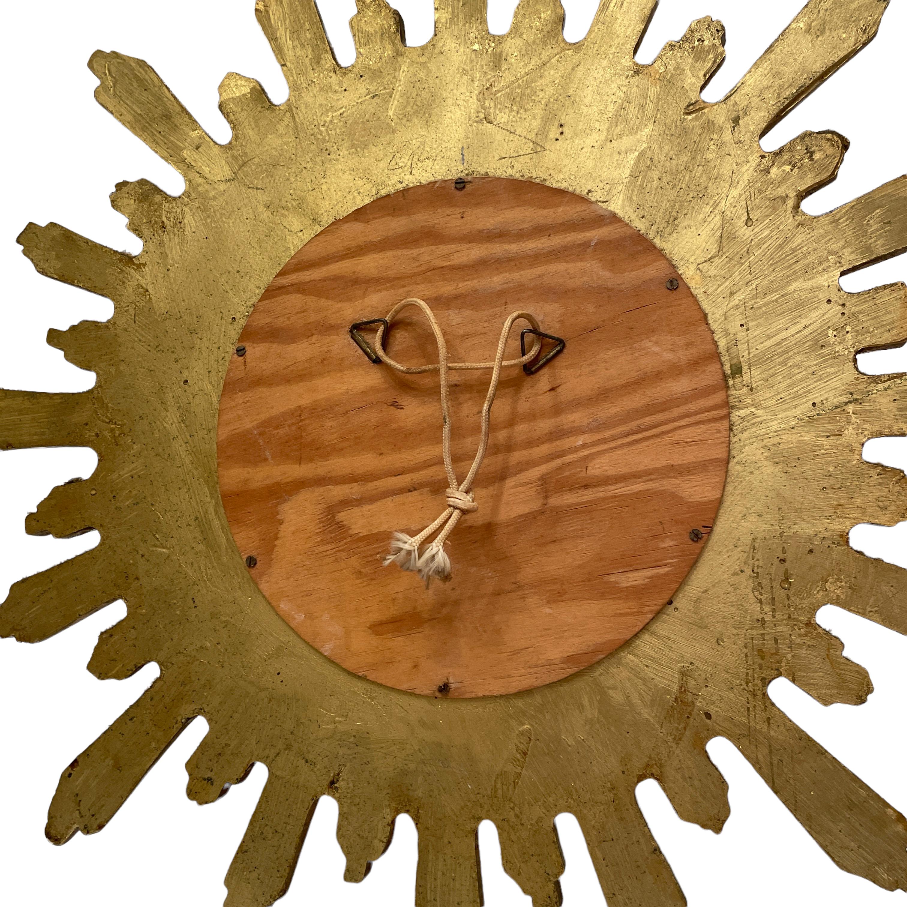 Beautiful Starburst Sunburst Mirror Gilded Resin, Belgium, circa 1960s 2