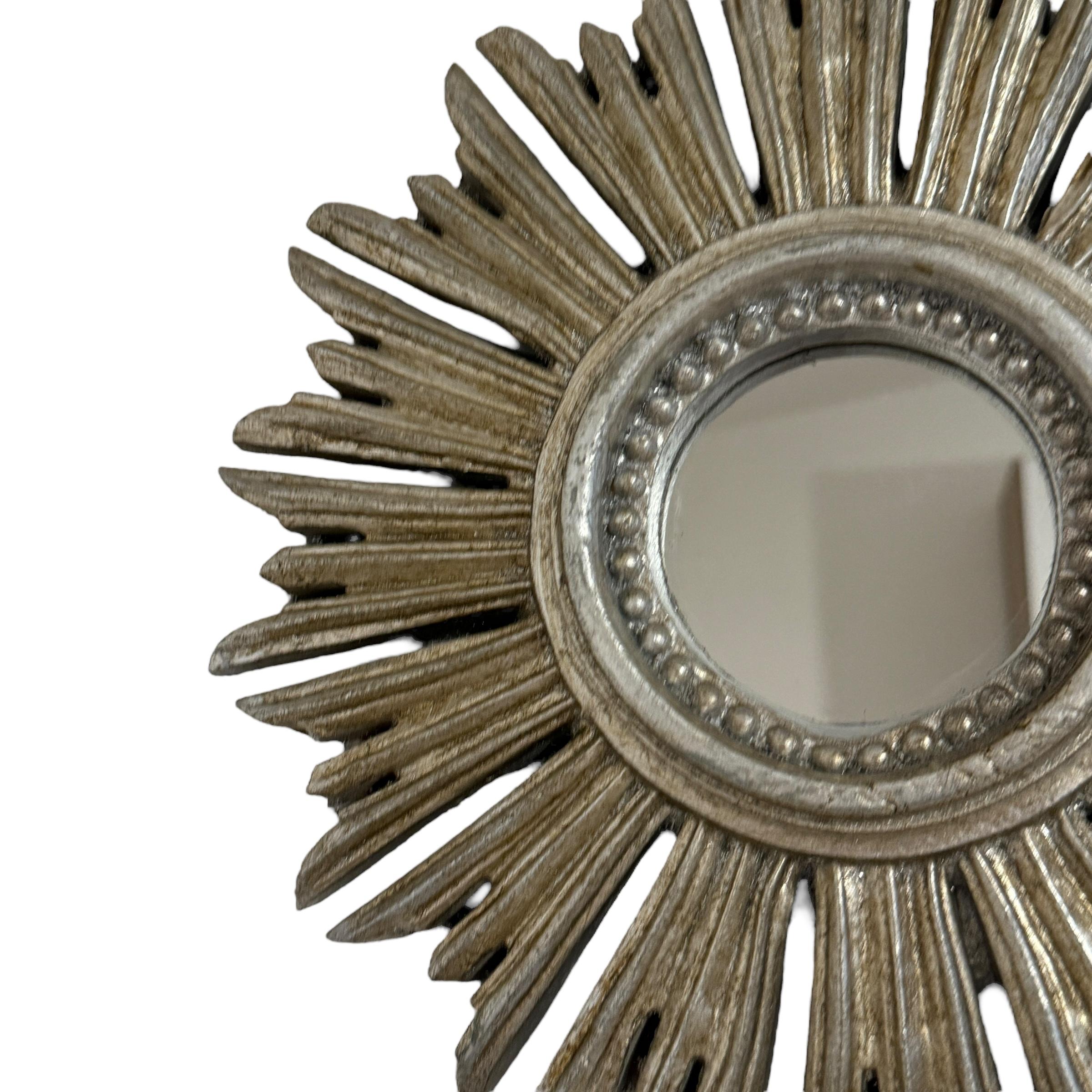 Precioso Espejo de Madera Plateada Estallado, Italia Años 60 en Bueno estado para la venta en Nuernberg, DE