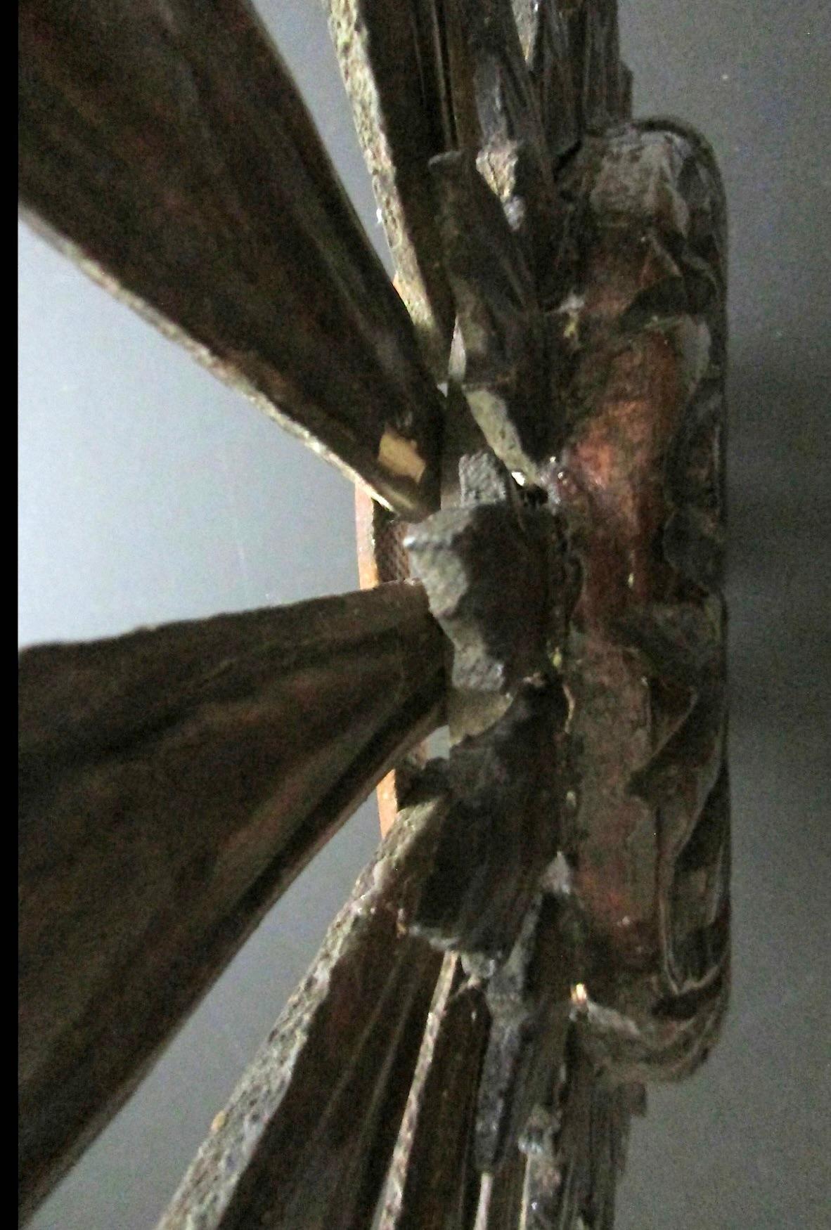 Gilt Beautiful Starburst Sunburst Wood Mirror France, circa 1910s For Sale