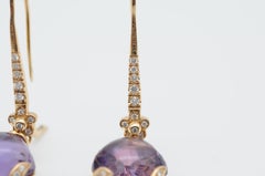 Beautiful Staurino 18k Yellow Gold Earrings with Amethyst