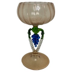 Beautiful Stemware Cocktail Glass, Grapes Stem, Bimini Art Antique Austria