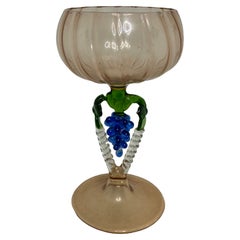 Schönes Stielglas Cocktailglas, Trauben Stem, Bimini Art Vintage Österreich