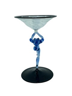 Beautiful Stemware Cocktail Glass, Nude Lady Stem, Bimini Art Vintage Austria