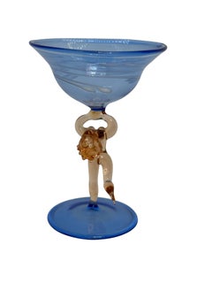 Preciosa copa de cóctel Stemware, Vástago de Dama Desnuda, Bimini Art Vintage Austria