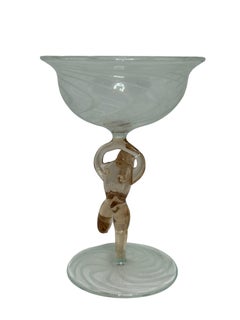 Beautiful Stemware Cocktail Glass, Nude Lady Stem, Bimini Art Vintage Austria