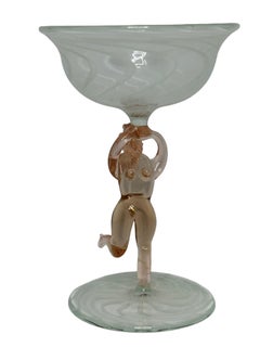 Beautiful Stemware Cocktail Glass, Nude Lady Stem, Bimini Art Vintage Austria