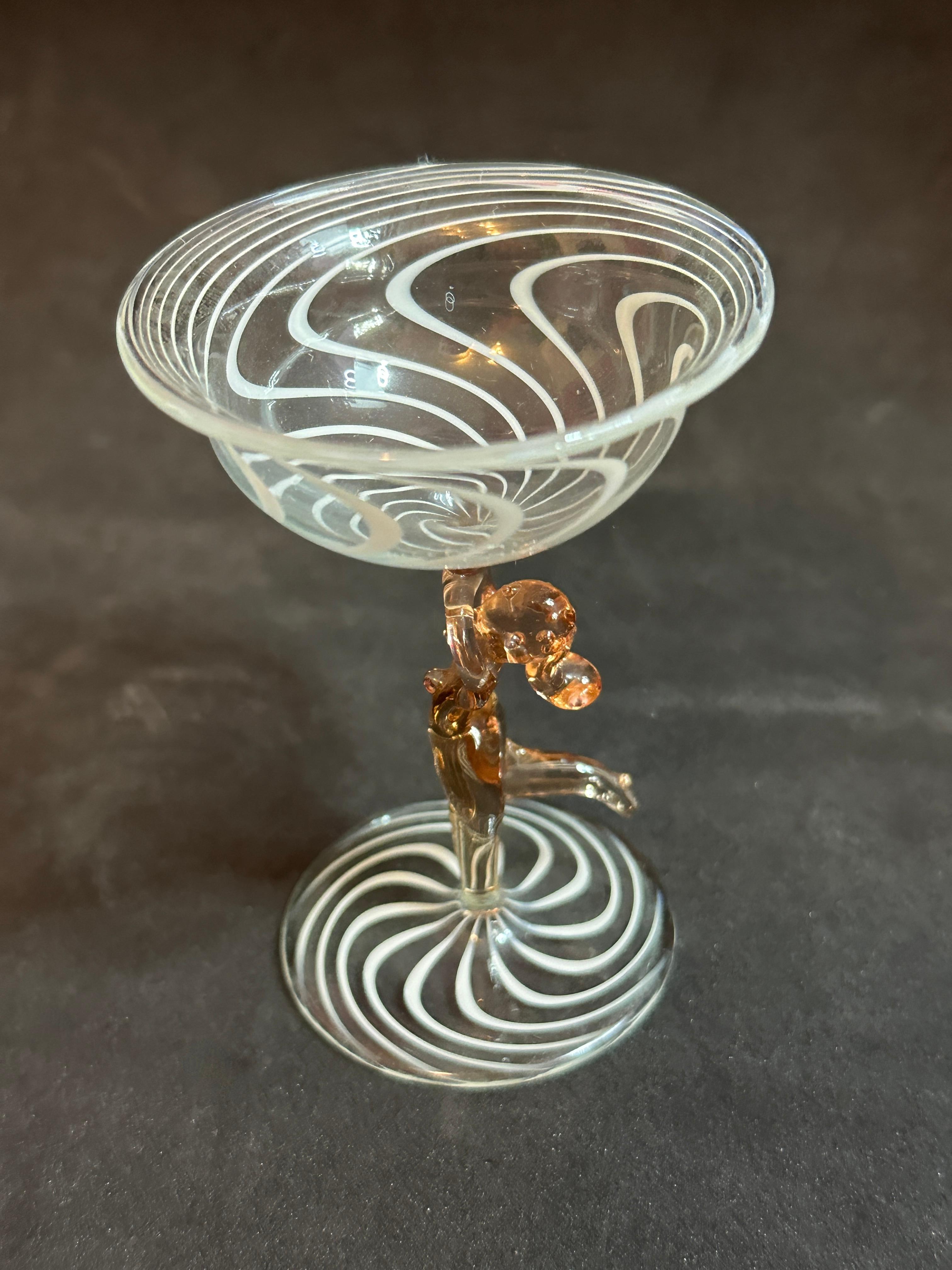 Beautiful Stemware Cocktail Glass, Nude Lady Stem, Bimini Art Vintage Austria In Good Condition For Sale In Nuernberg, DE
