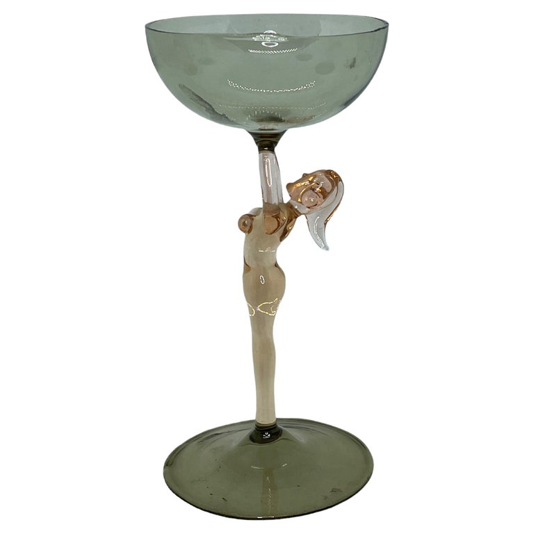 Beautiful Stemware Cocktail Glass, Nude Lady Stem, Bimini Art Vintage  Austria at 1stDibs | glass stem