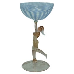 Schönes Stemware-Cocktailglas, nackte Dame am Stiel, Bimini Art Vintage Österreich