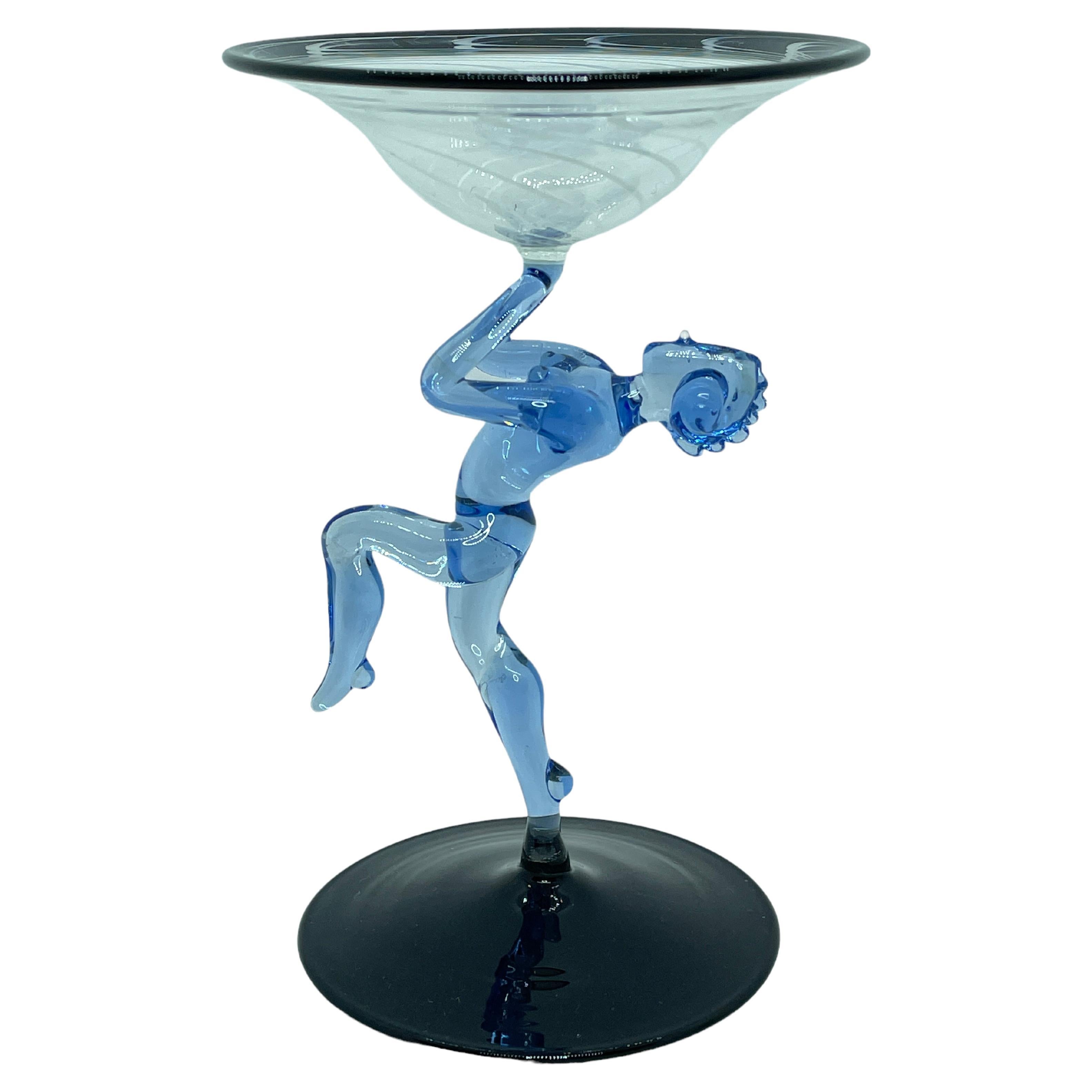 Beautiful Stemware Cocktail Glass, Nude Lady Stem, Bimini Art Vintage Austria