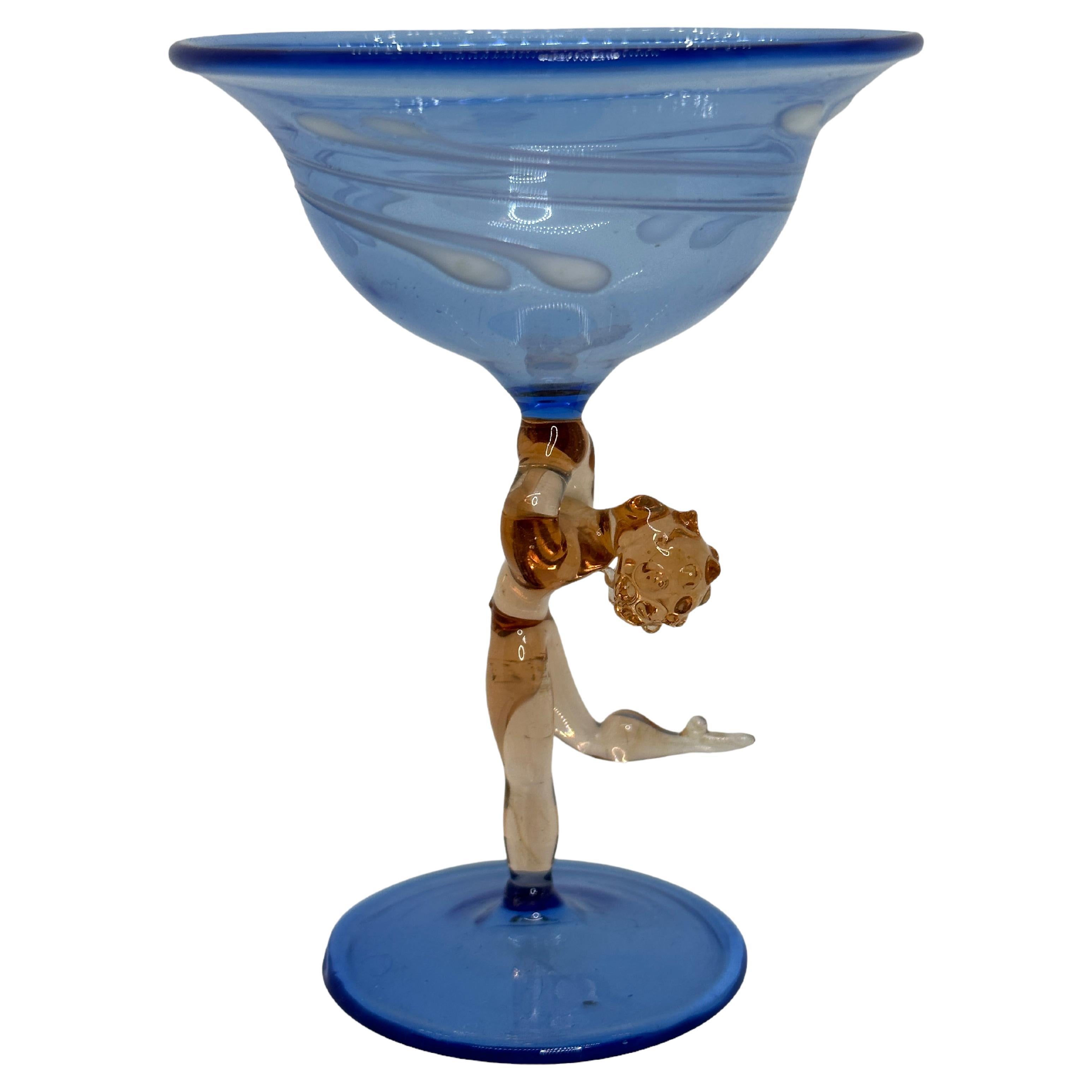 Magnifique verre à tige de cocktail, tige de femme nue, Bimini Art Vintage Autriche