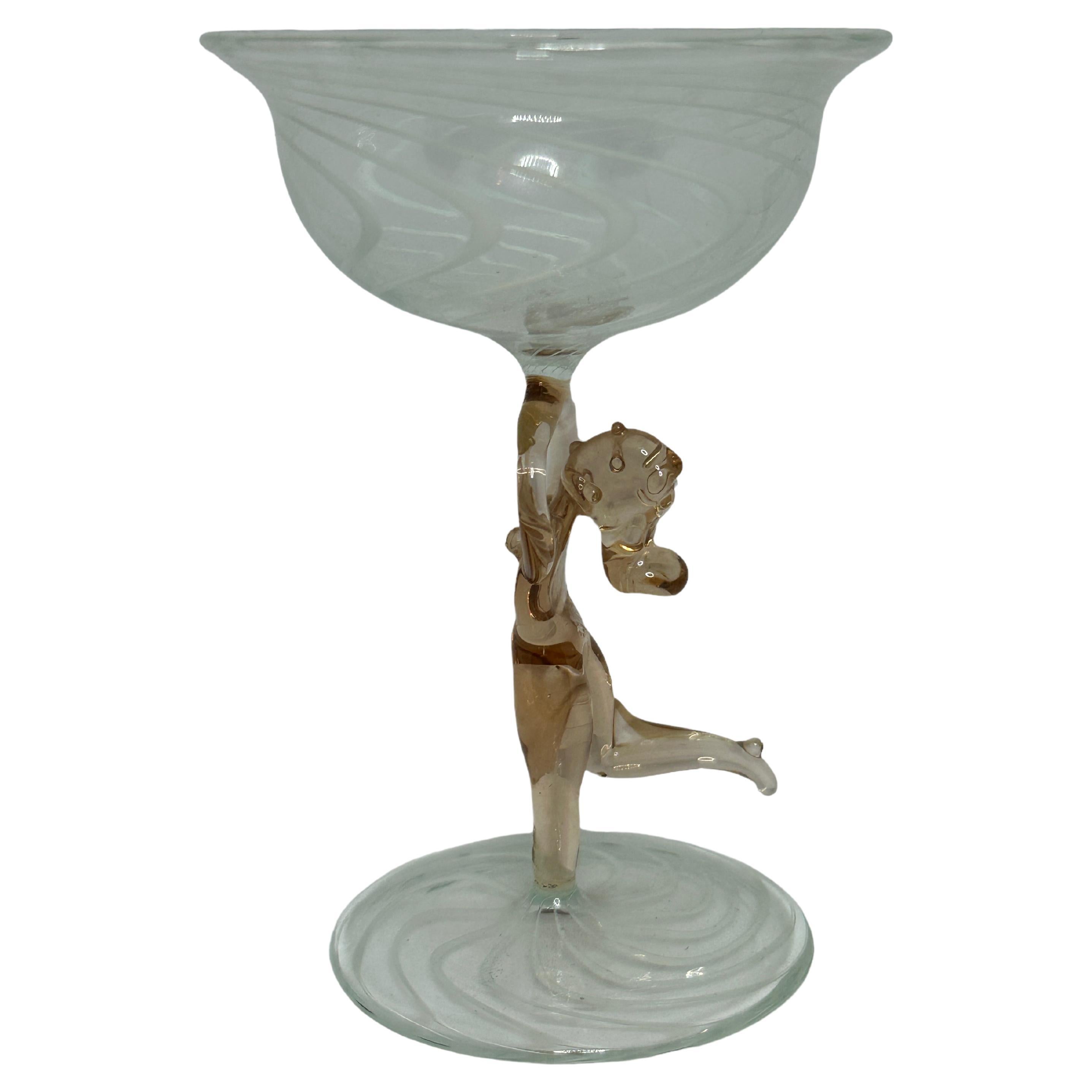 Beautiful Stemware Cocktail Glass, Nude Lady Stem, Bimini Art Vintage Austria For Sale