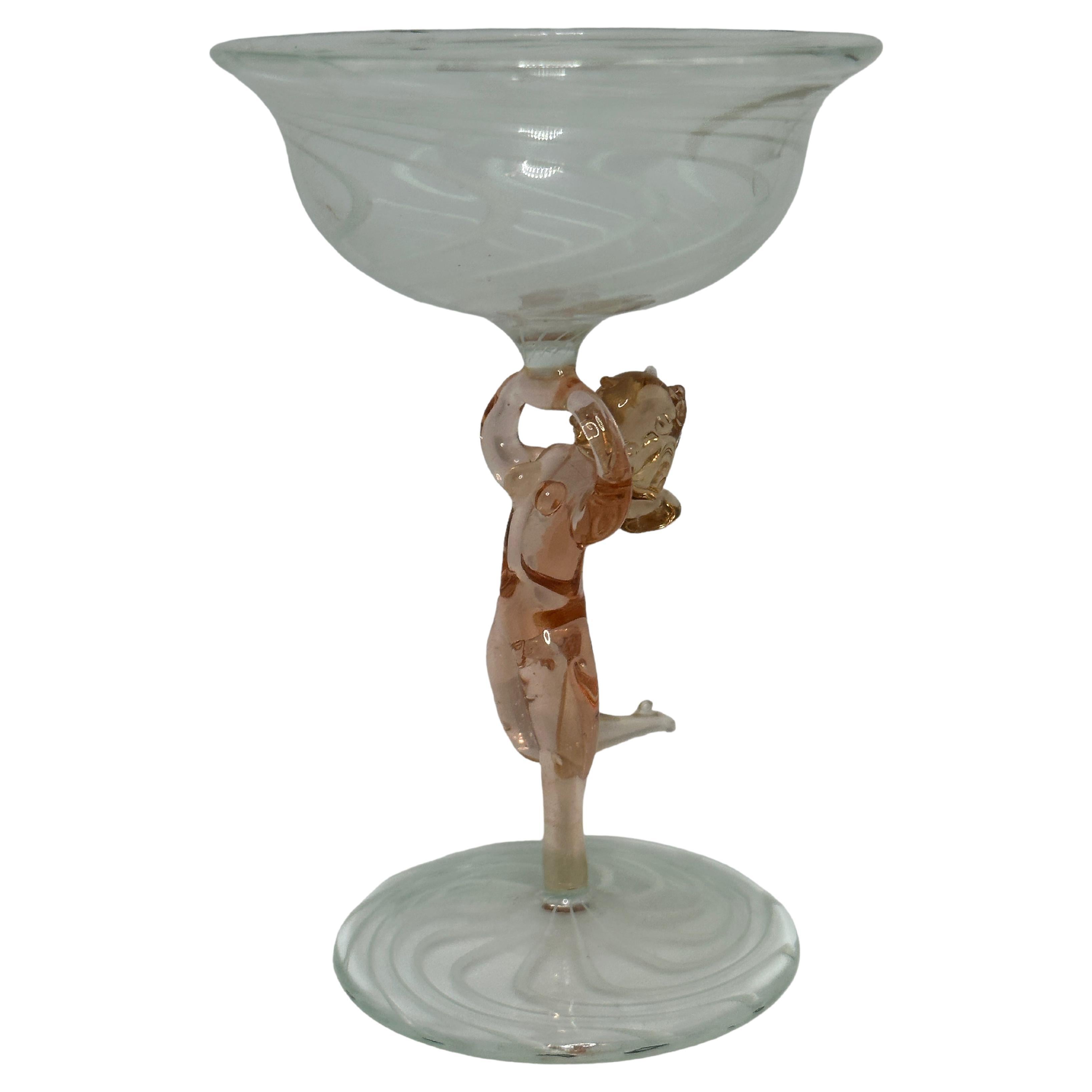 Schönes Stemware-Cocktailglas, Akt-Damenstiel, Bimini-Kunst, Österreich