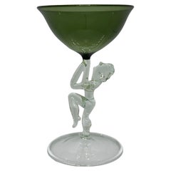 Beautiful Stemware Cocktail Glass, Nude Lady Stem, Bimini Art Vintage Austria