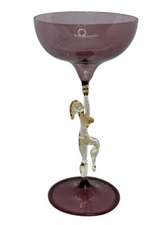 Beautiful Stemware Glass, Nude Lady Stem, Bimini Art Glass, Vintage Austria