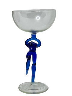 Beautiful Stemware Glass, Nude Lady Stem, Bimini Art Glass, Vintage Austria
