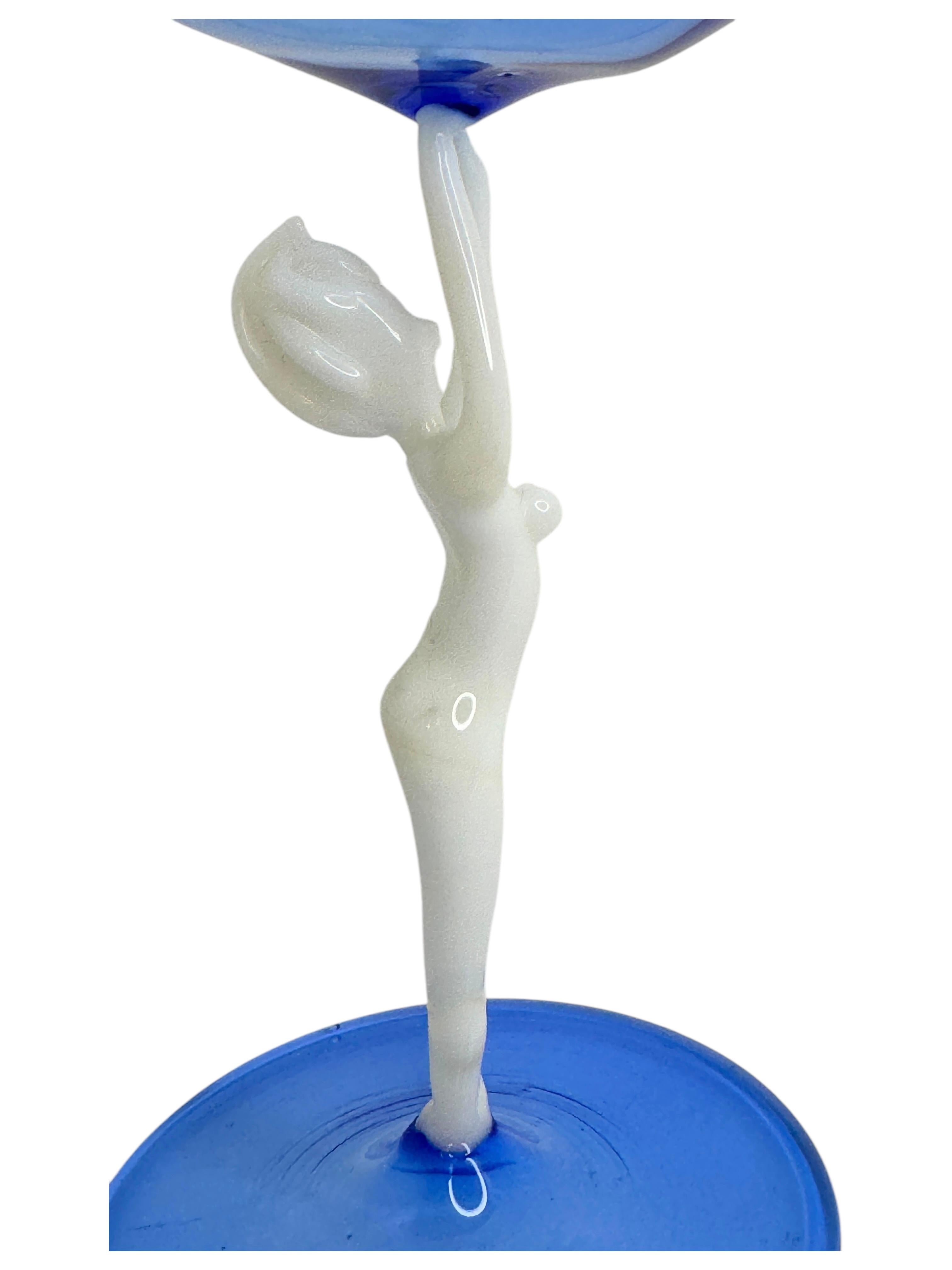 Beautiful Stemware Liqueur Glass, Nude Lady Stem, Bimini Art Vintage Austria For Sale 3