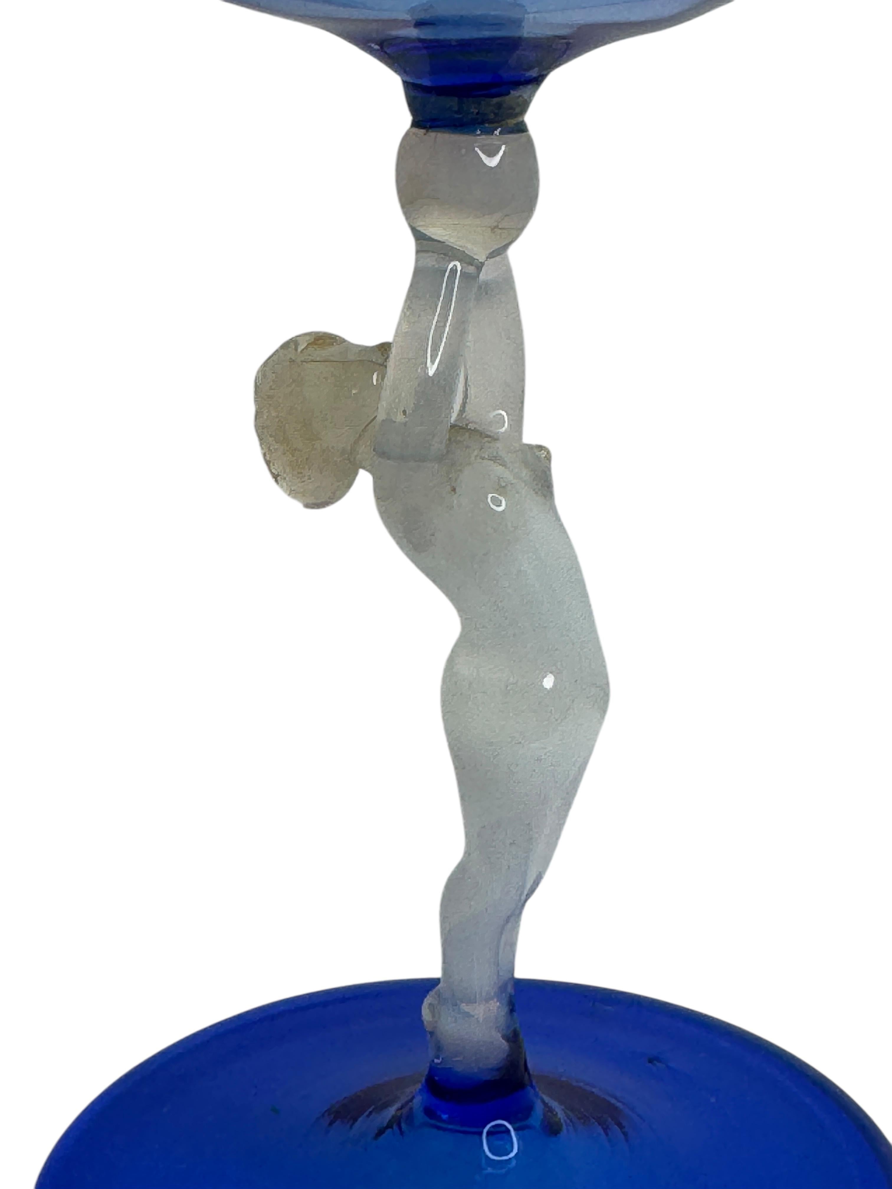 Beautiful Stemware Liqueur Glass, Nude Lady Stem, Bimini Art Vintage Austria For Sale 4