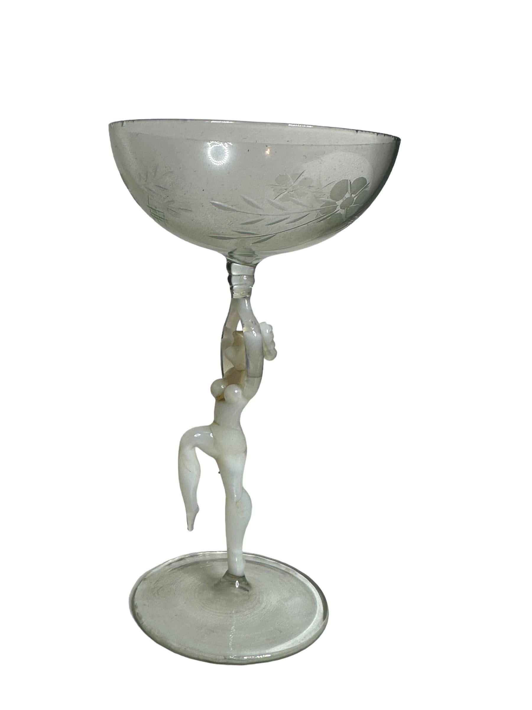 Schönes Stemware Liqueur-Glas, Nude Lady Stem, Bimini-Kunst Vintage Österreich im Angebot 5