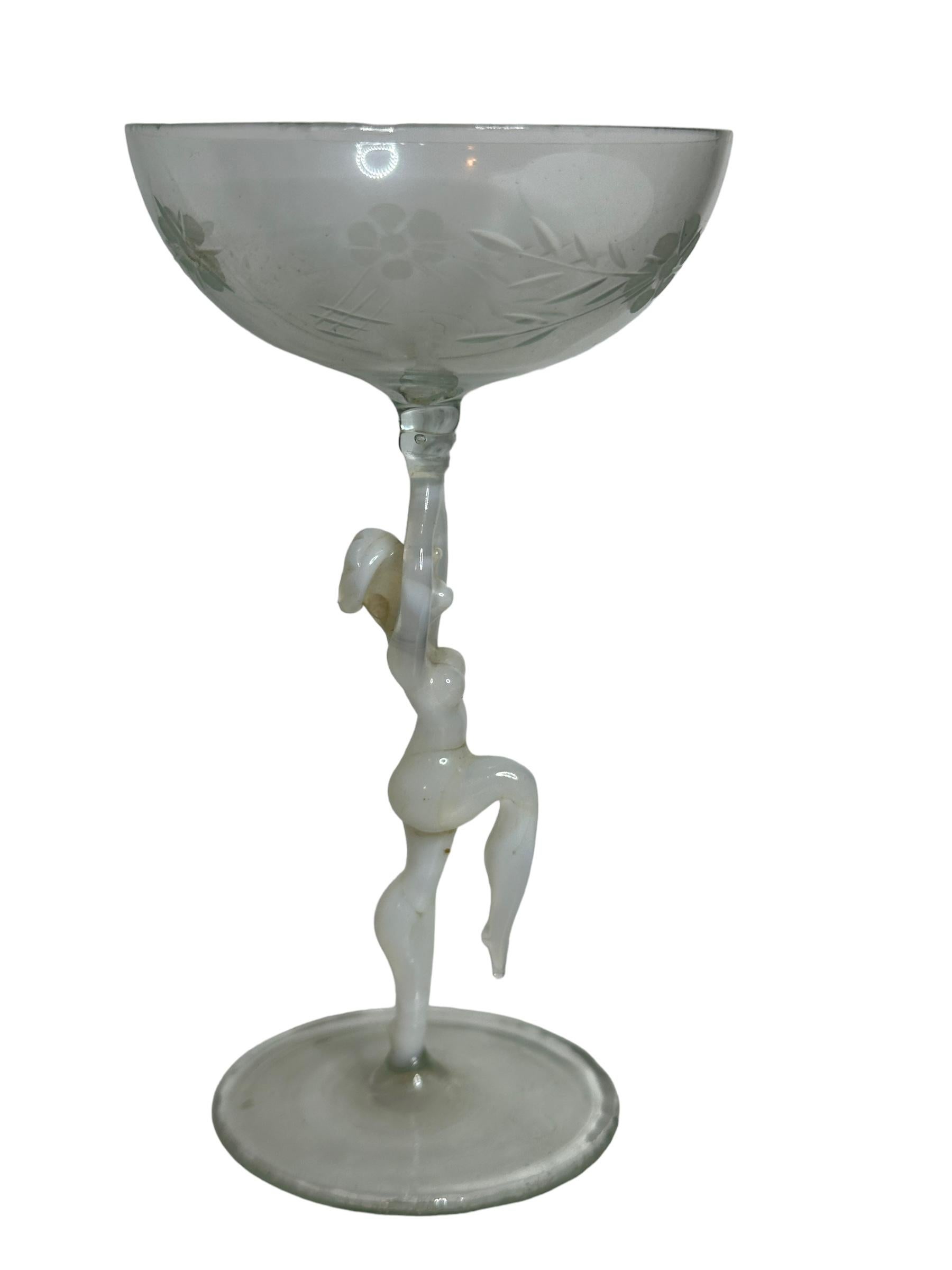 Beautiful Stemware Liqueur Glass, Nude Lady Stem, Bimini Art Vintage Austria For Sale 7