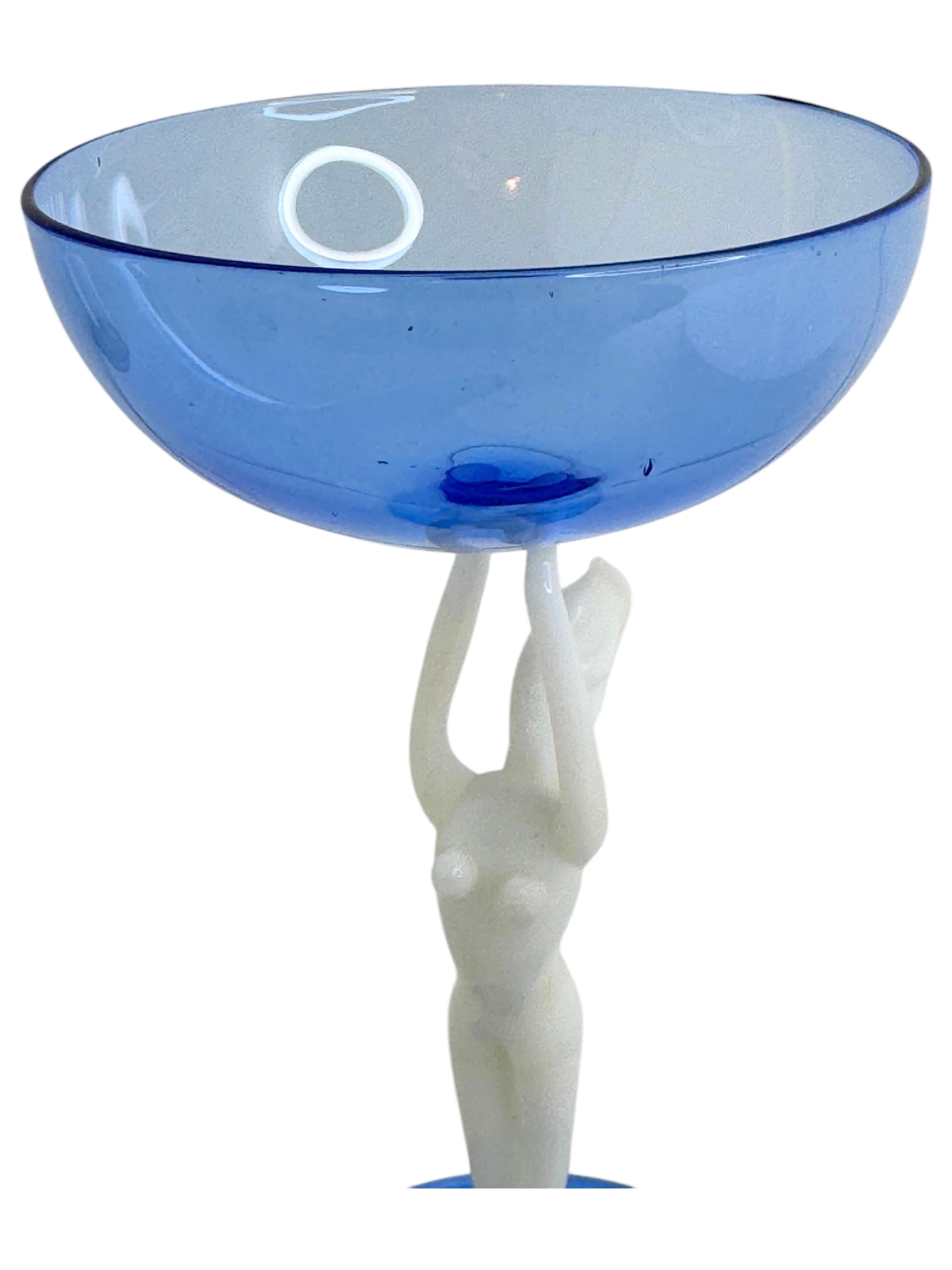 Beautiful Stemware Liqueur Glass, Nude Lady Stem, Bimini Art Vintage Austria For Sale 7