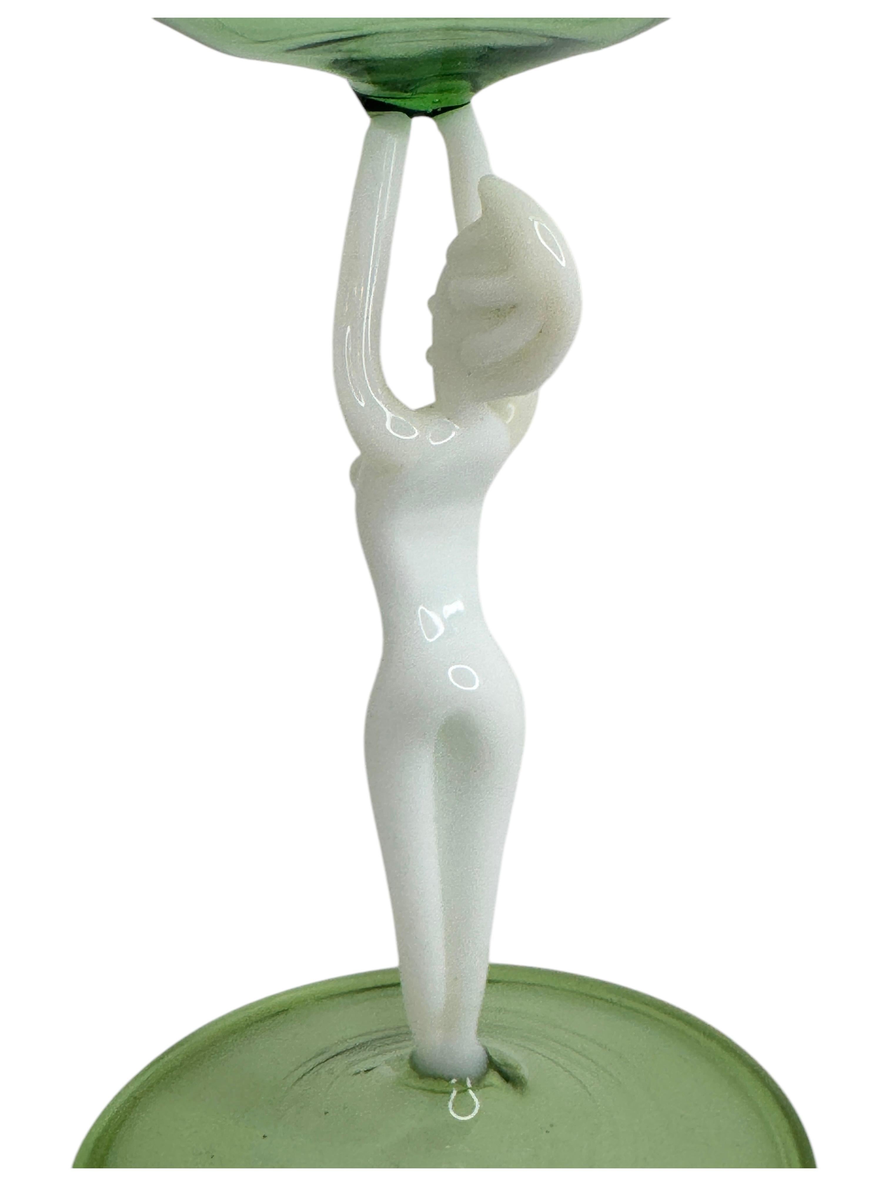 Schönes Stemware Liqueur-Glas, Nude Lady Stem, Bimini-Kunst Vintage Österreich im Angebot 7