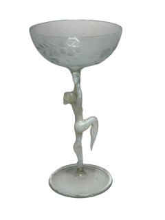Beautiful Stemware Liqueur Glass, Nude Lady Stem, Bimini Art Vintage Austria