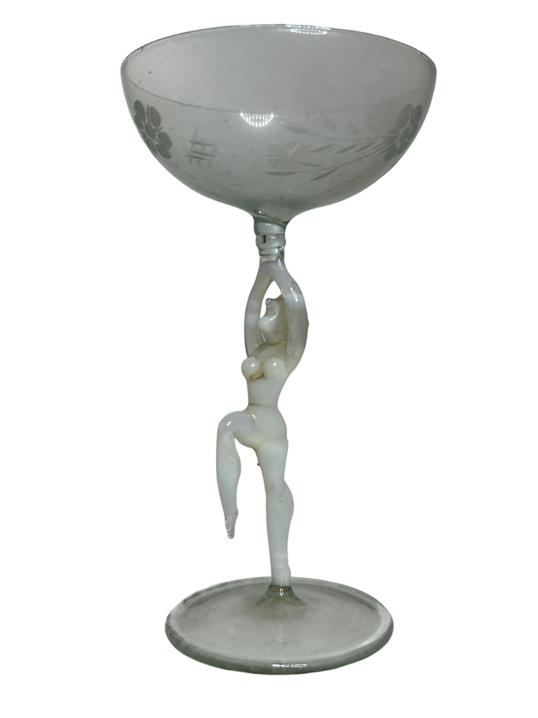 Beautiful Stemware Liqueur Glass, Nude Lady Stem, Bimini Art Vintage Austria In Good Condition For Sale In Nuernberg, DE