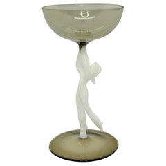 Bellissimo bicchiere da liquore Stemware, stelo di donna nuda, Art of Vintage Austria