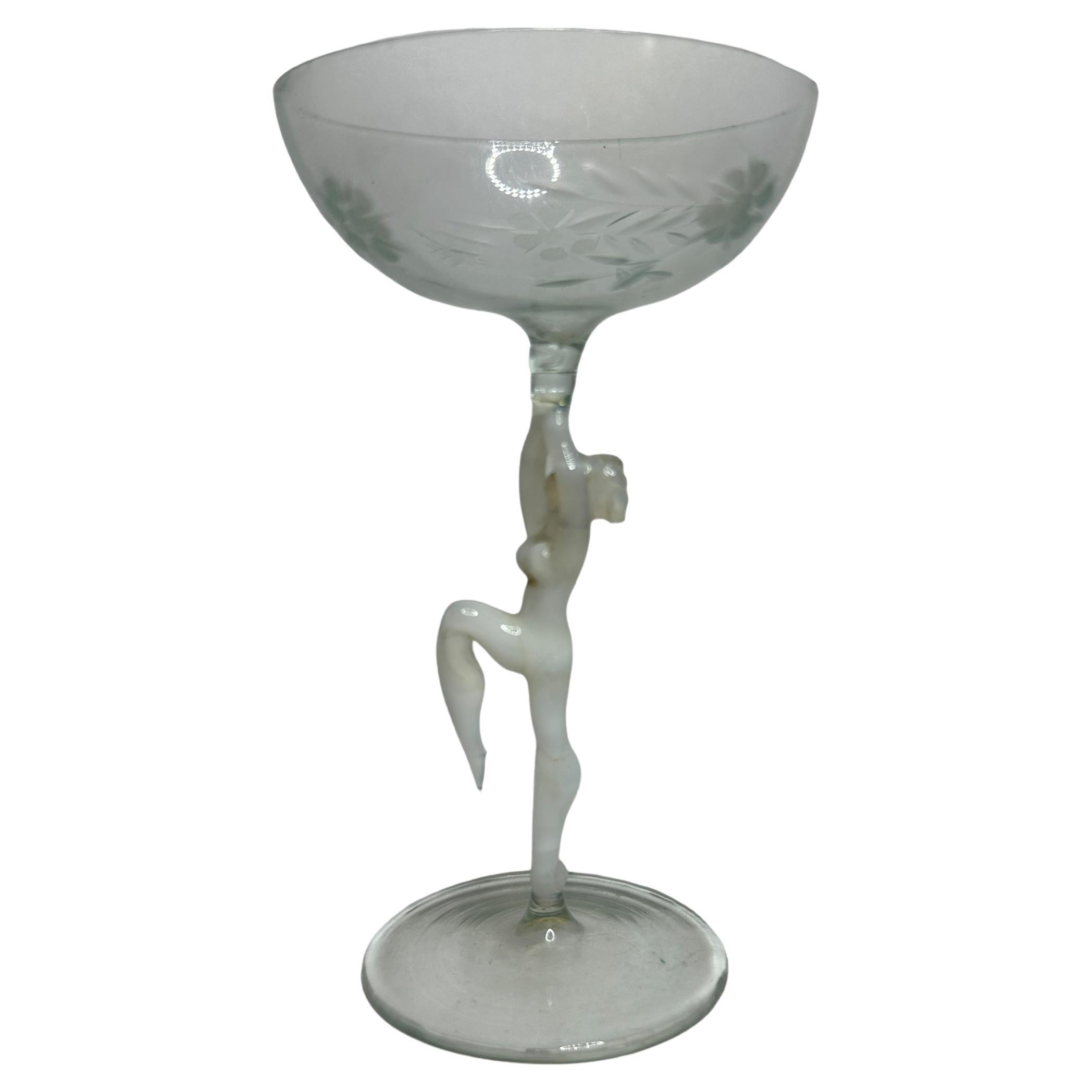 Verre à liqueur Beautiful Stemware, Nude Lady Stem, Bimini Art Vintage Austria en vente