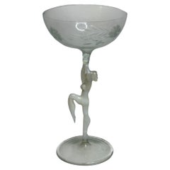 Beautiful Stemware Liqueur Glass, Nude Lady Stem, Bimini Art Antique Austria