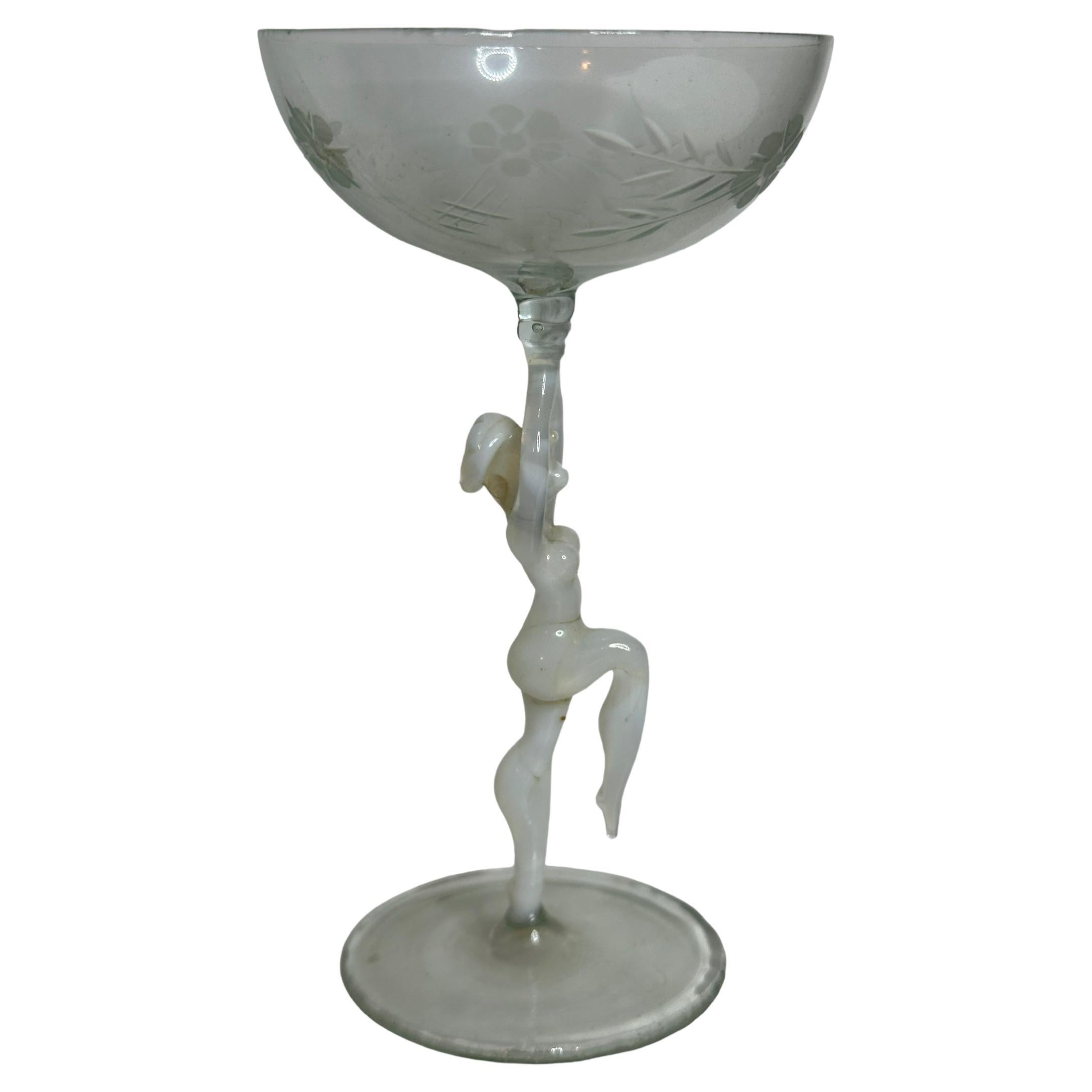 Beautiful Stemware Liqueur Glass, Nude Lady Stem, Bimini Art Vintage Austria