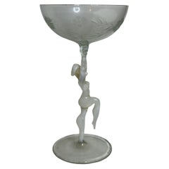 Beautiful Stemware Liqueur Glass, Nude Lady Stem, Bimini Art Vintage Austria