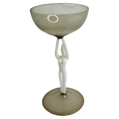 Beautiful Stemware Liqueur Glass, Nude Lady Stem, Bimini Art Antique Austria