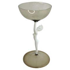 Preciosa copa de licor Stemware, tallo de dama desnuda, Bimini Art Vintage Austria
