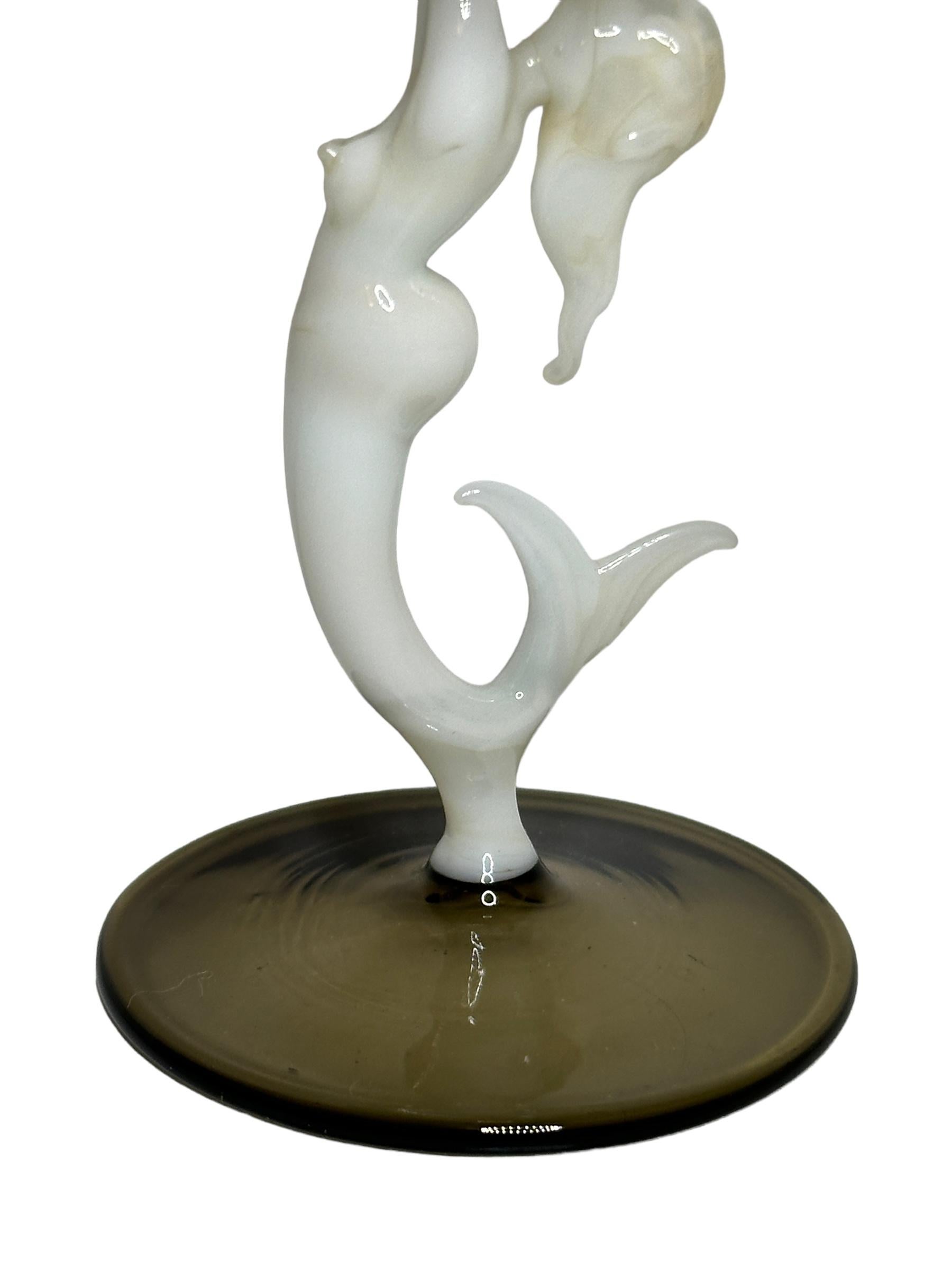Hand-Crafted Beautiful Stemware Liqueur Glass, Nude Mermaid Stem, Bimini Art Vintage Austria For Sale