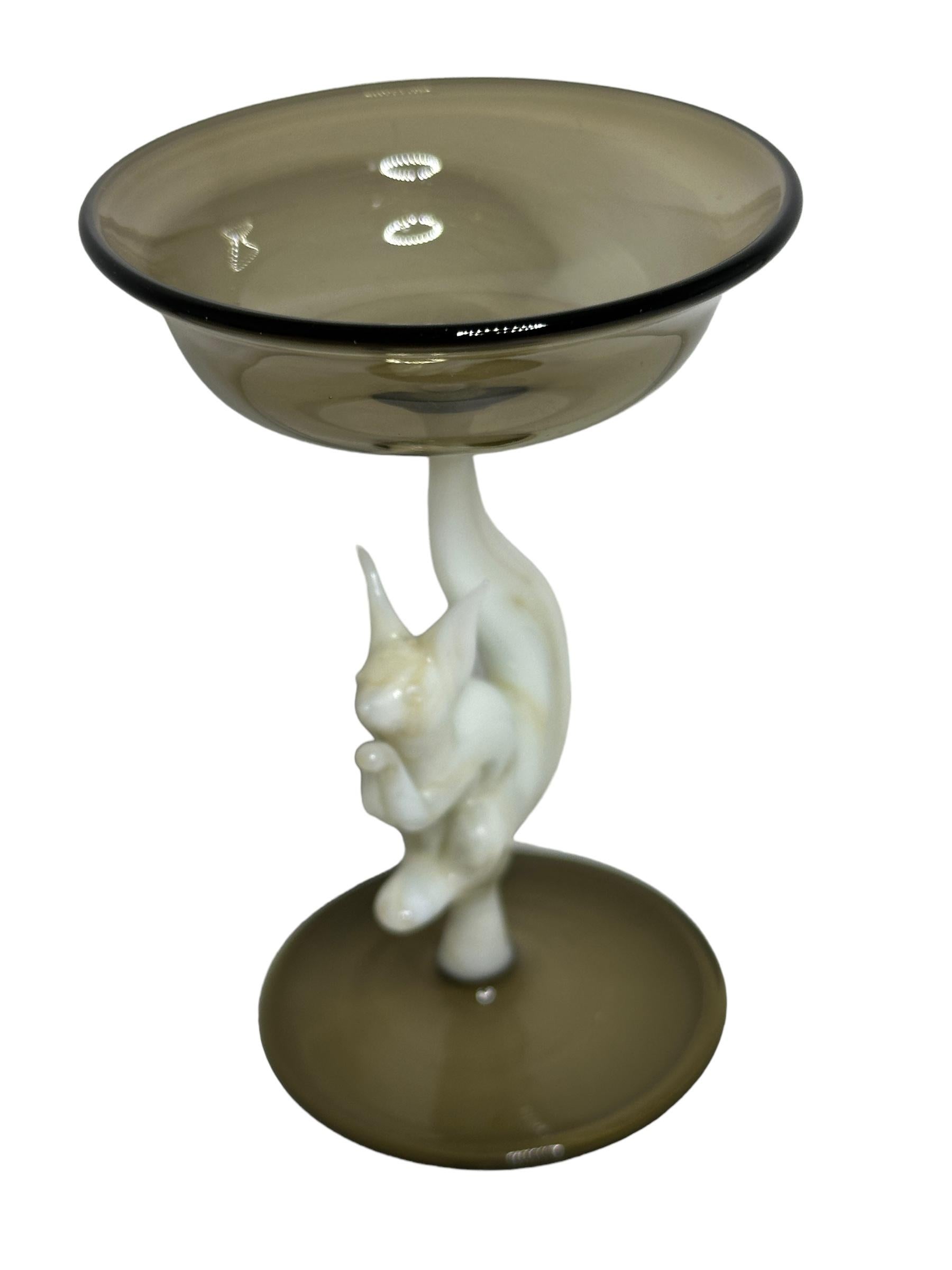 Early 20th Century Beautiful Stemware Liqueur Glass, Squirrel Stem, Bimini Art Vintage Austria