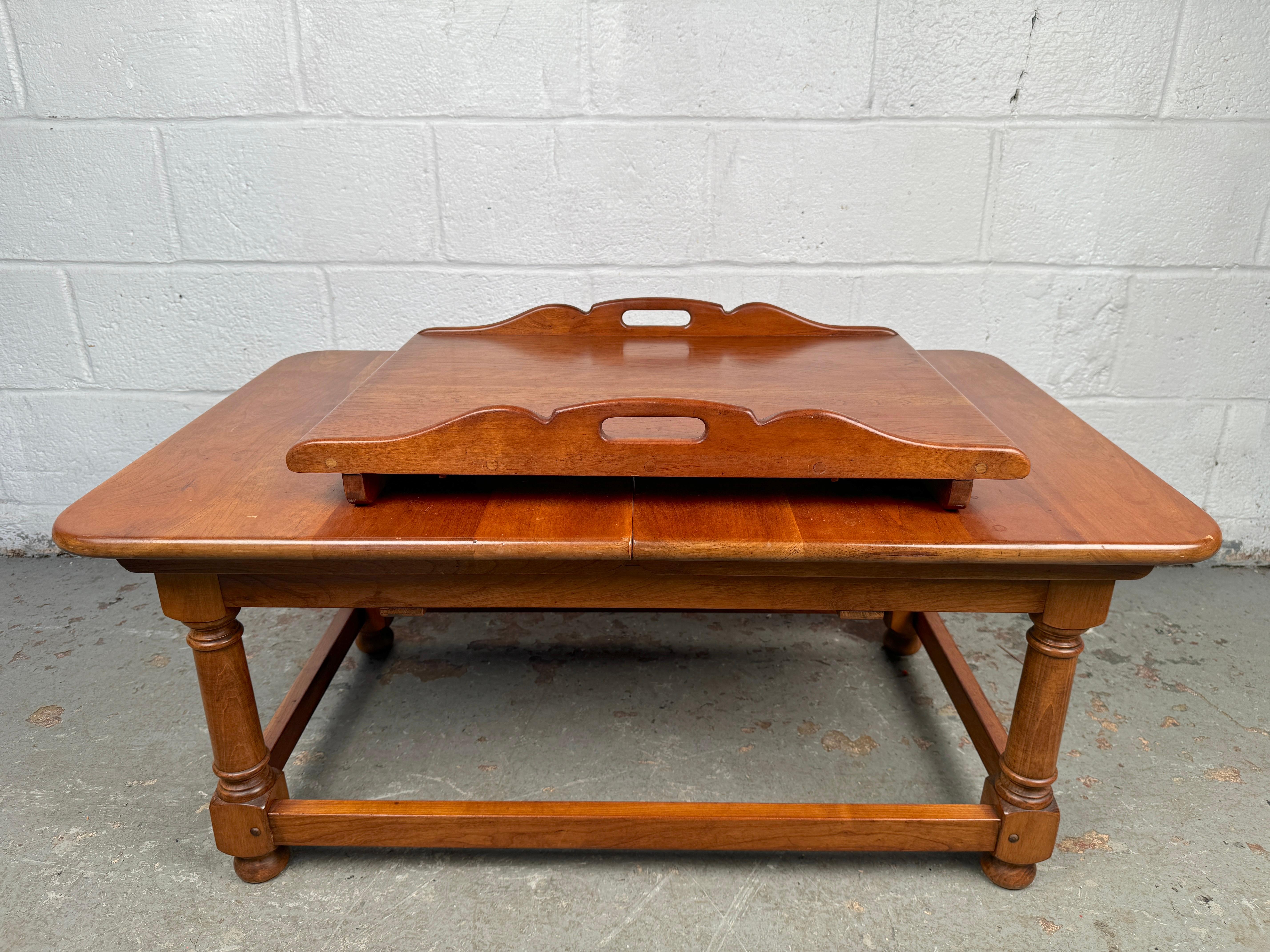Beautiful Stickley Maple Draw Leaf Coffee Table For Sale 3