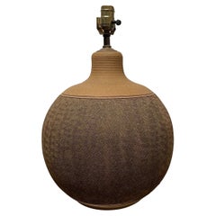 Beautiful Stoneware Pottery Table Lamp Signed by Brown California Design
