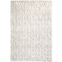 Magnifique et saisissant tapis géométrique personnalisable Rebel Weave en crème:: grand format