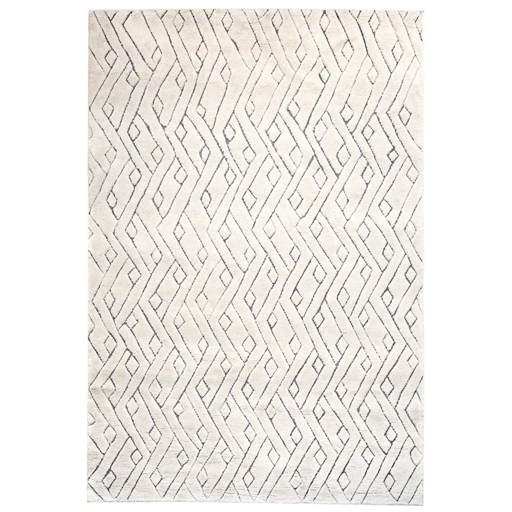 Magnifique et saisissant tapis géométrique personnalisable Rebel Weave en crème:: grand format