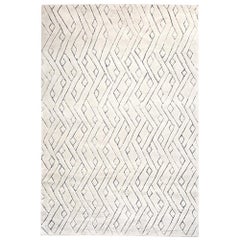 Preciosa y llamativa alfombra geométrica personalizable Rebel Weave en color crema grande