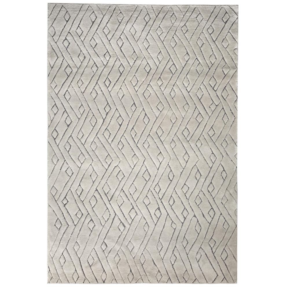 Beautiful, Striking Geometric Customizable Rebel Weave Rug in Grey Small For Sale